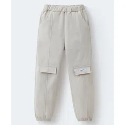 Mark & Mia Full Length Cut & Sew Trouser with Patch Detailing - Beige-picture-34