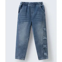 Mark & Mia Full Length Cut & Sew Washed Denim Jeans - Blue-picture-27