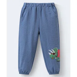Mark & Mia Full Length Trouser with Dino Print - Blue-picture-36