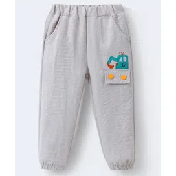 Mark & Mia Full Length Trouser with Vehicle Embroidery Patch - Beige-picture-40