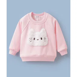 Mark & Mia Full Raglan Sleeves Sweatshirt With Kitty Patch - Pink-picture-19