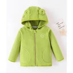 Mark & Mia Full Sleeves Hooded Sweatjacket With Animal Embroidery & Ear Applique - Green-picture-25