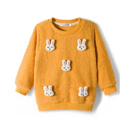 Mark & Mia Full Sleeves Sweatshirt with Bunny Applique - Yellow-picture-13