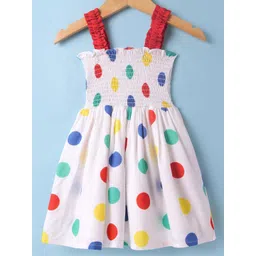 Mark & Mia Girl Polka Dots Print Smocked Fit & Flare Dress-picture-20