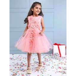 Mark and Mia Girl's Embellished Self Design Fit - Flare Dress-image-12