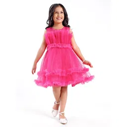 Mark and Mia Girls Party Wear Fit and Flare Frock-image-18