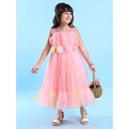 Mark and Mia Girls Pinl Round Neck Sleeveless Dress-image-19