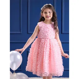 Mark & Mia Girls Self Design Round Neck Sleeveless Dress-picture-36