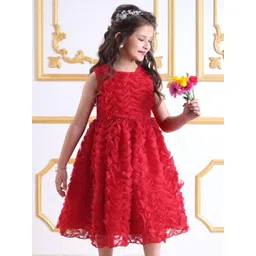 Mark & Mia Girls Self Design Round Neck Sleeveless Dress-picture-37