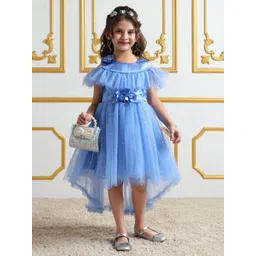 mark & mia Mark and Mia Girls Round Neck Cold-Shoulder Sleeves Ruffles Fit and Flare Dresses-picture-11