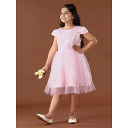 mark & mia Mark and Mia Girls Self Design Fit & Flare Midi Dress-picture-15