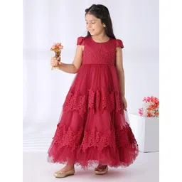 mark & mia Mark and Mia Girls Self Design Maxi Cotton Dress-picture-17