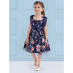 mark & mia Mark and Mia Girls Sleeveless Floral Embroidered Party Peplum Dress-picture-19