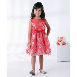 Mark & Mia Sleeveless Embellished Party Frock - Red-picture-13