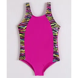 Mark & Mia Sleeveless V Cut Swimsuit Tiger Stripes Print - Fuschia-picture-24