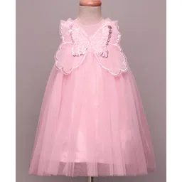 Mark & Mia Woven Sleeveless Party Dress With Butterfly Applique & Sequin Detailing - Pink-picture-26