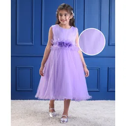 Mark & Mia Woven Sleeveless Party Dress With Floral Applique & Textured Yoke - Lavender-picture-20
