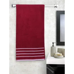 MARK HOME Maroon Cotton 500 GSM Zero Twist Anti Microbial Treated Bath Towel-picture-10