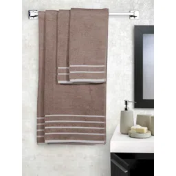 MARK HOME Set of 4  Cotton Brown 500 GSM Zero Twist Anti Microbial Treated Towels-picture-18