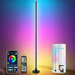 Markaret Silicone Corner Floor Lamp RGBW, LED Floor Lamp with APP, IF Remote Control, Music Sync, Timer and 16 Million DIY Colors, Smart Corner Light for Gaming Rooms Bedrooms (Corner RGB Floor Lamp)-picture-17