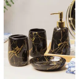 market 99 Black Ceramic Bathroom Set Of 4-picture-26