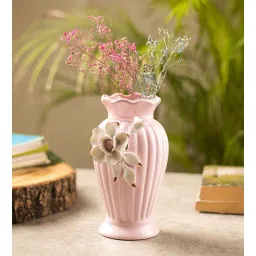 market 99 Engraved Floral Pattern Pink Ceramic Vase-picture-15