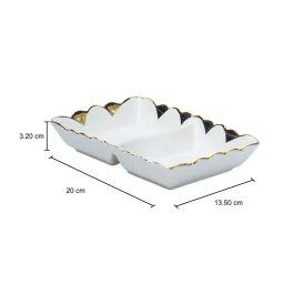 market 99 White Ceramic 1 Pc Appetizer Platter image 3