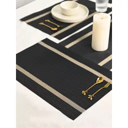 MARKET99 Black & Grey 2 Pieces Striped Rectangular Placemats-picture-13