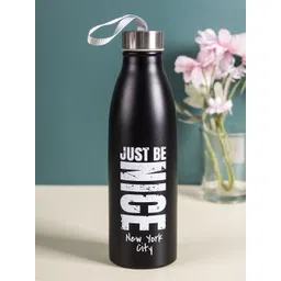 MARKET99 Black Printed Stainless Steel Water Bottle With Rope 750 ml-picture-24