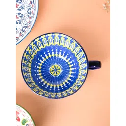 MARKET99 Blue & White Geometric Printed Ceramic Glossy Cup - 480 ML-picture-13