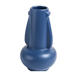 MARKET99 Blue Asymmetric Ceramic Vase image 4