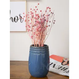 MARKET99 Blue Embossed Ceramic Vase-picture-42