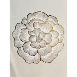 MARKET99 Gold Toned 2 Pcs Floral Design Table Placemat-picture-39