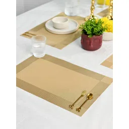 MARKET99 Gold Toned 6 Pieces Rectangular Table Placemat-picture-25