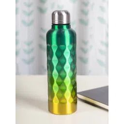MARKET99  Green & Yellow Printed Stainless Steel Water Bottle 750 ml-picture-20