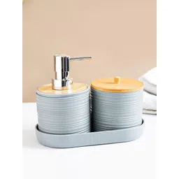 MARKET99 Grey & Brown 3 Pieces Bath Accessories Set 350ml-picture-38