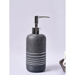 MARKET99 Grey & White Striped Sleek & Durable Matte Finish Soap Dispenser-picture-19