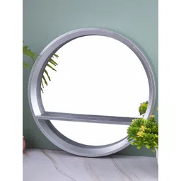 MARKET99 Grey Solid Round Wall Mirror-picture-37