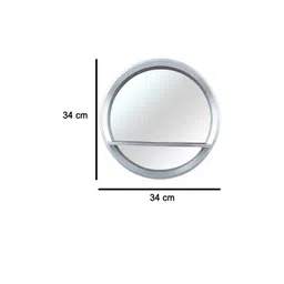 MARKET99 Grey Solid Round Wall Mirror image 3