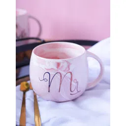 MARKET99 Pink & White Printed Ceramic Glossy Mugs 350 ml-picture-26