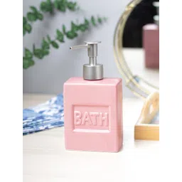 MARKET99 Pink Textured Ceramic Soap Dispenser-picture-10