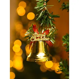 MARKET99 Red & Gold Toned 4 Pieces Bell Tree Ornaments Christmas Decor-picture-17