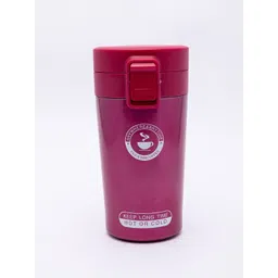 MARKET99 Red & White Printed Stainless Steel Glossy Travel Mug with Lid image 5