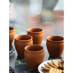 MARKET99 Set Of 6 Brown Solid Ceramic Matte Kulladhs-picture-25
