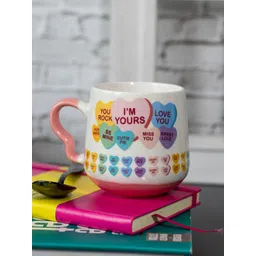 MARKET99 White & Blue Printed Ceramic Glossy Mug 400ml-picture-27