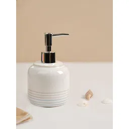 MARKET99 White Fine-Lined Ceramic Soap Dispenser-picture-16