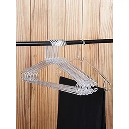 Market99 Transparent Heavy Duty Plastic Hangers | Durable Clothes Hangers | Smooth Finish to Prevent Snags | Space-Saving Non-Slip Design | Ideal for Home & Closet Organization (Set of 10)-picture-22