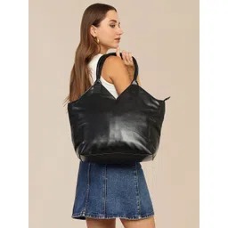 MARKQUES Leather Oversized Structured Tote Bag-picture-19