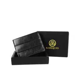 MARKQUES Men Black Leather Two Fold Wallet with SIM Card Holder-picture-18