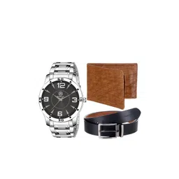 MARKQUES Men Tan-Brown & Black Solid Leather Accessory Gift Set-picture-22